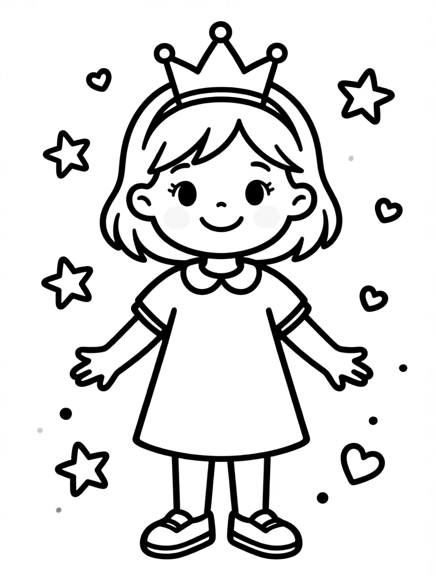 A child with hair in a simple pink tiara.