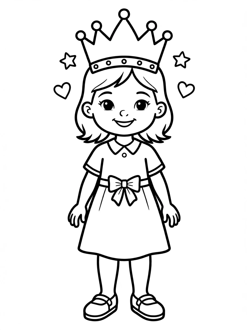 A child with hair in a simple green tiara.