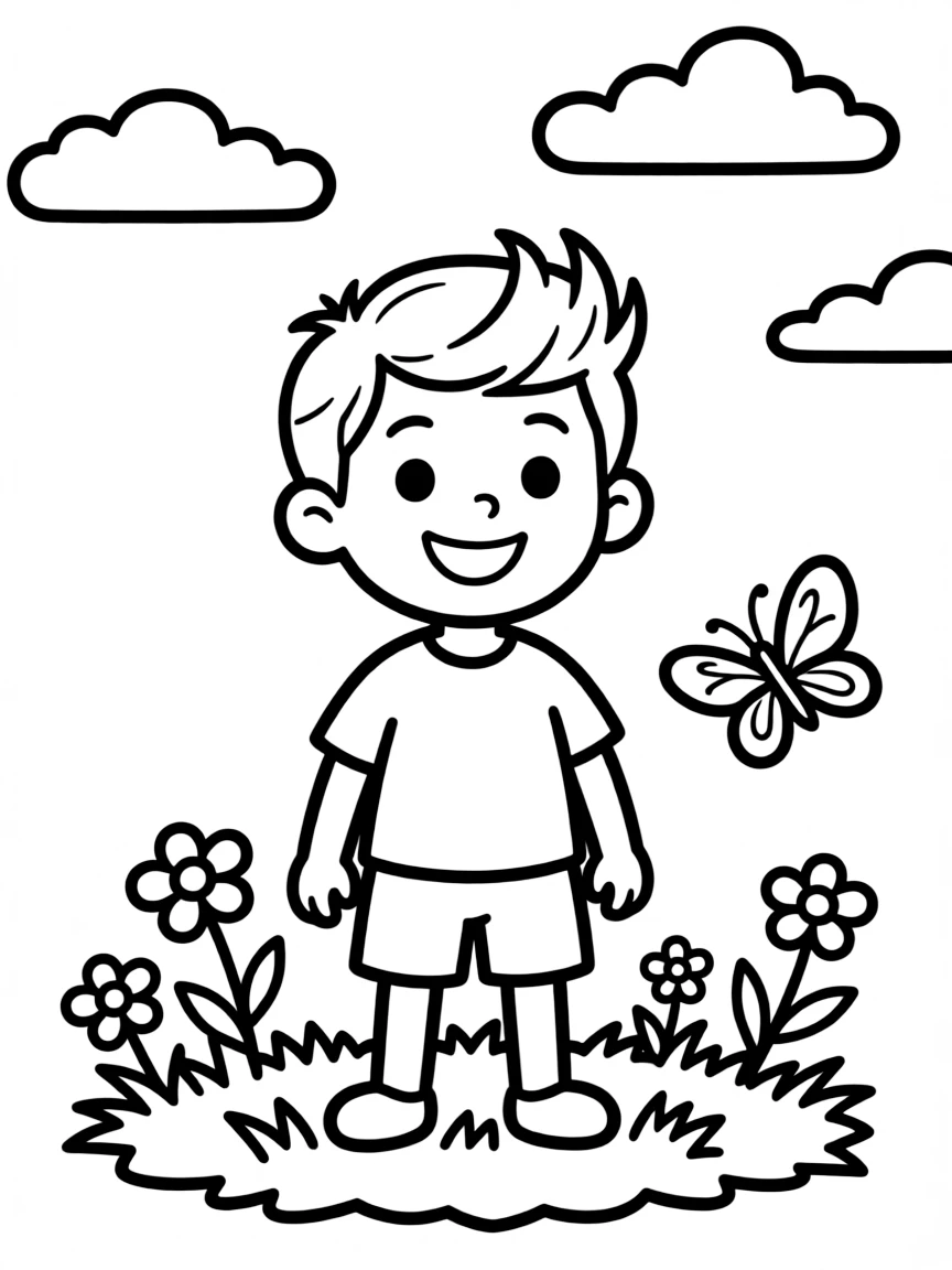 A boy with a simple pompadour, short and neat.