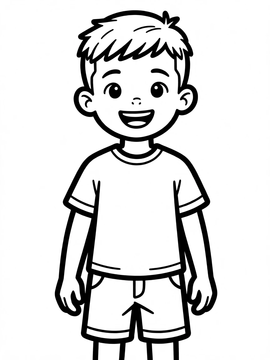 A boy with a short, neat crew cut.