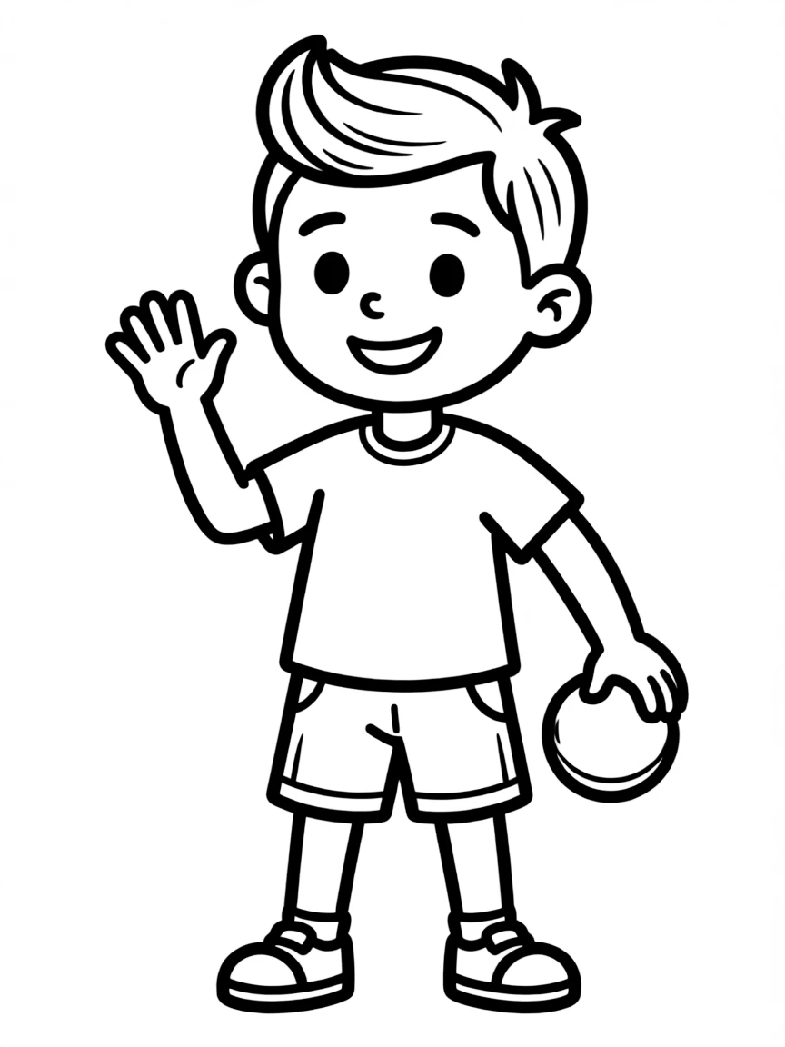 A boy with a short, neat pompadour.