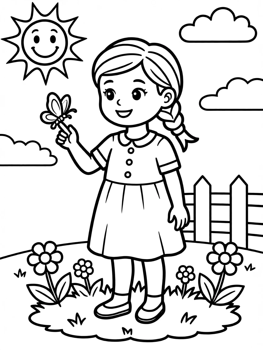 A girl with hair in a simple braided pull-through.