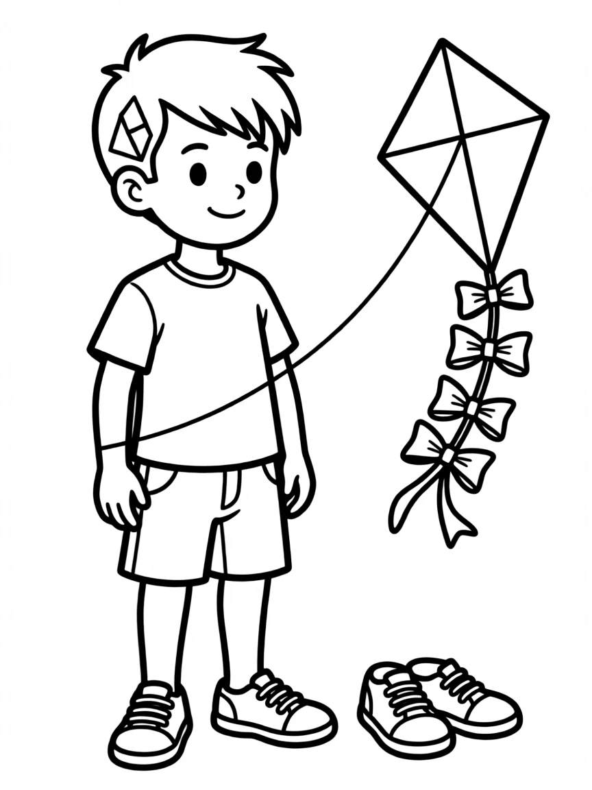 A boy with a simple buzz cut, with a small design.
