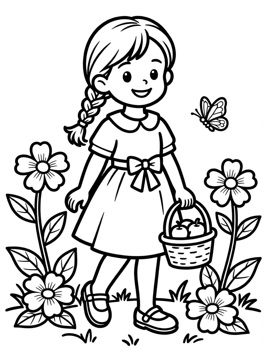 A girl with hair in a simple braided half-up.