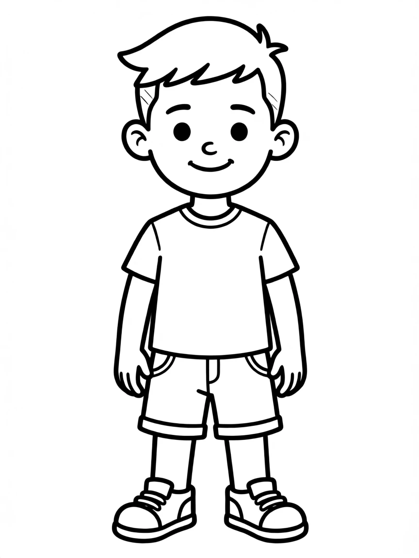 A boy with a simple undercut, with a clean line.