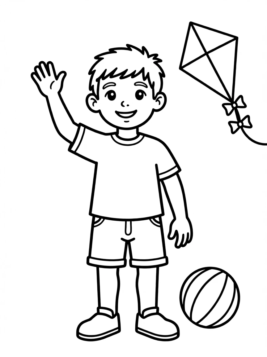 A boy with a simple buzz cut, very short.