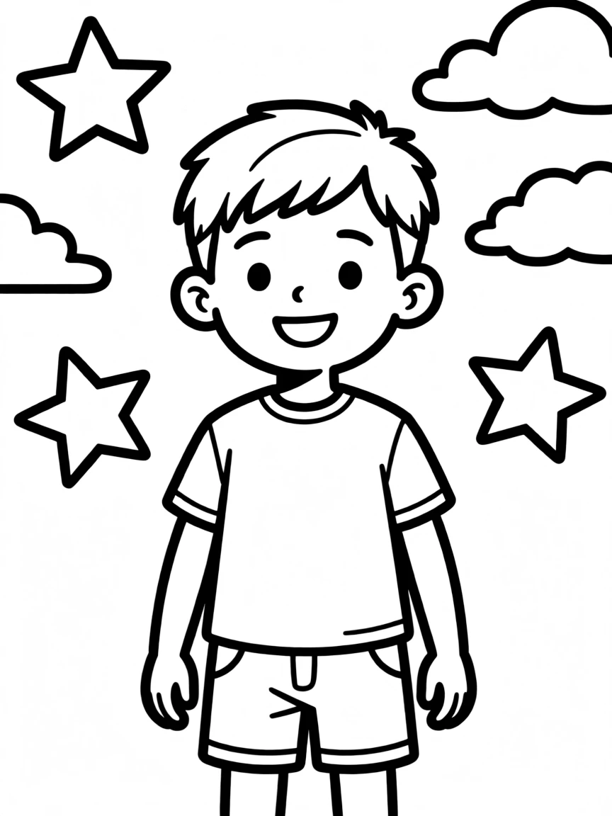 A boy with a short, neat crew cut.
