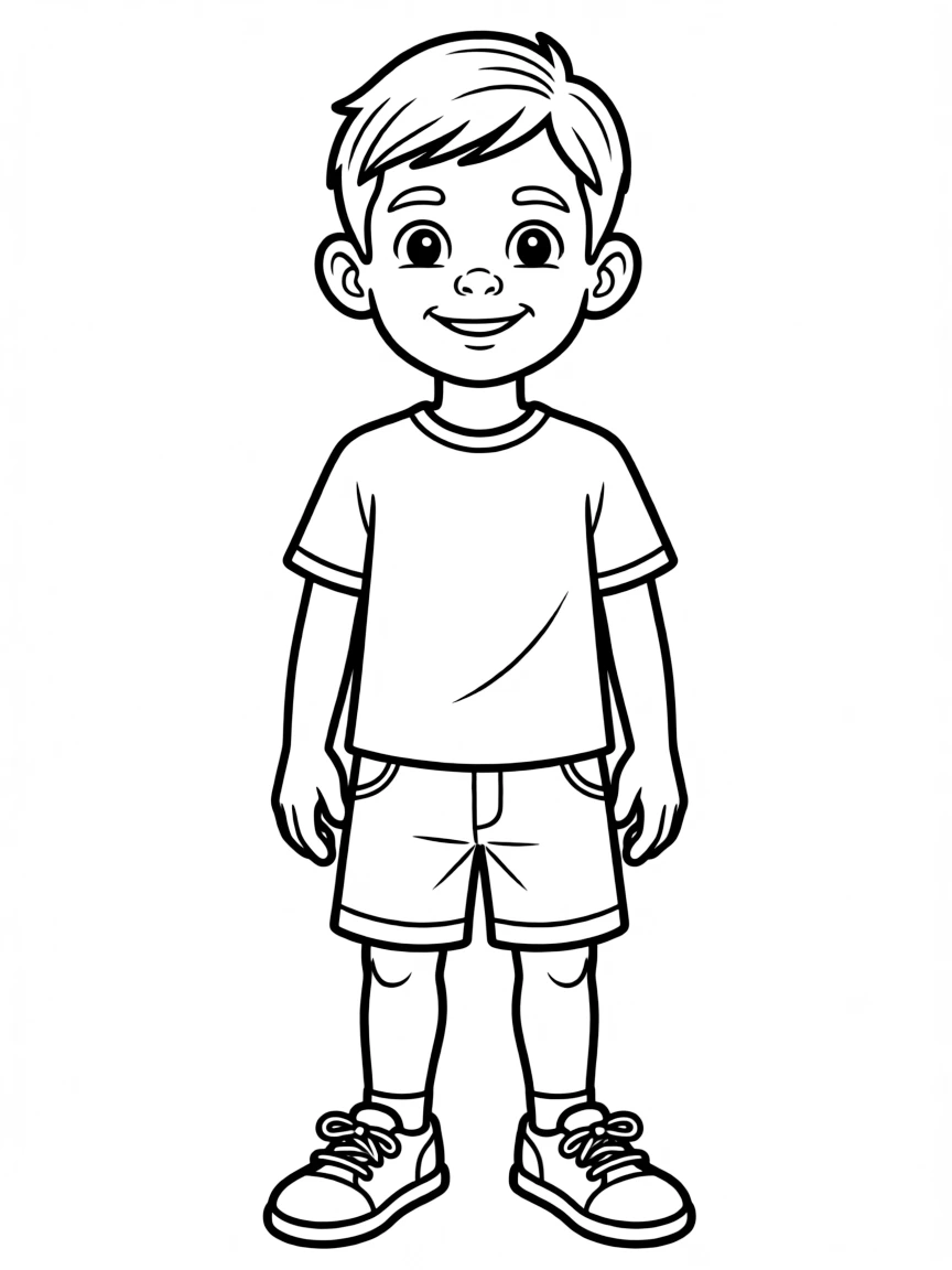 A boy with a simple side part, neatly combed.
