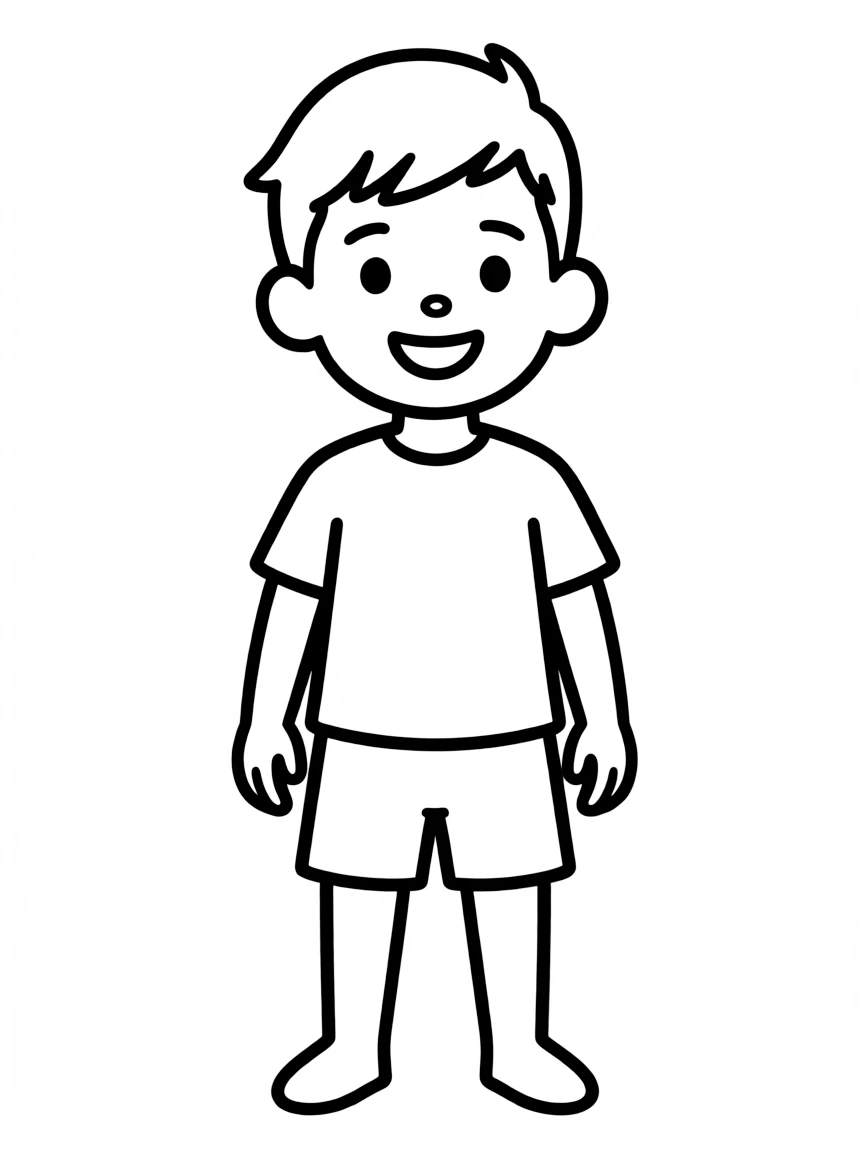A boy with a short, neat brush up.