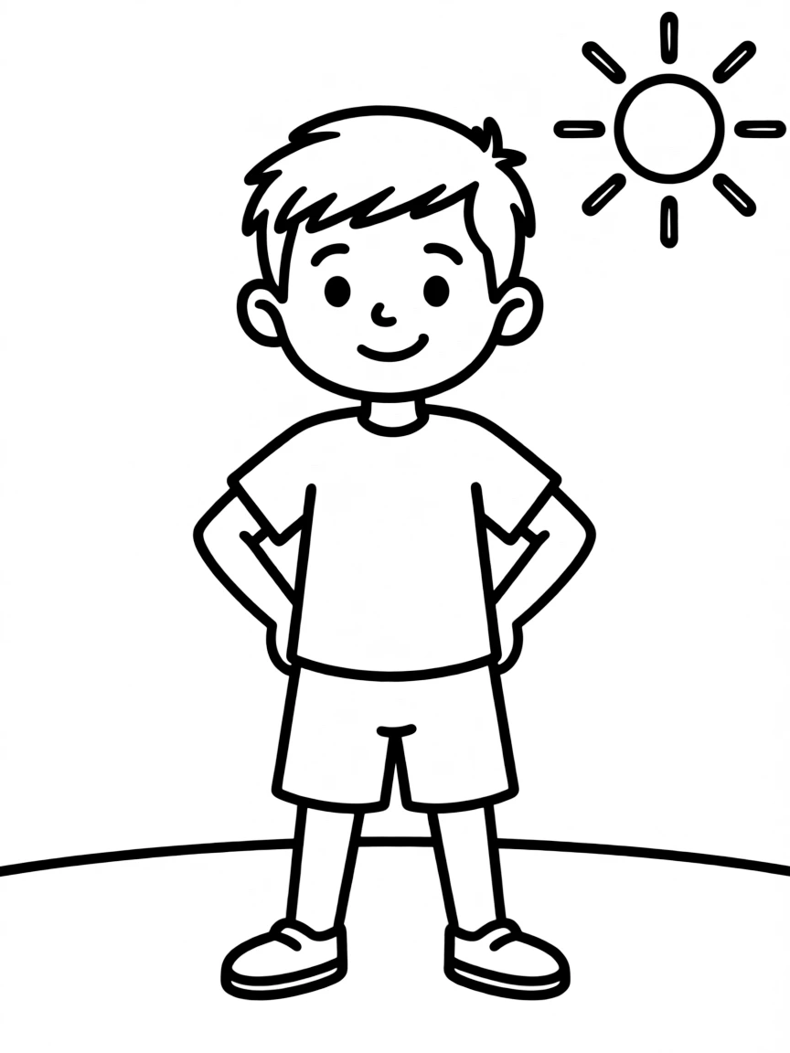 A boy with a simple crew cut fade.