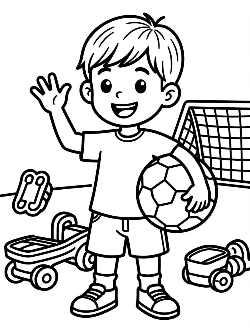 A boy with short, straight hair, styled with gel.