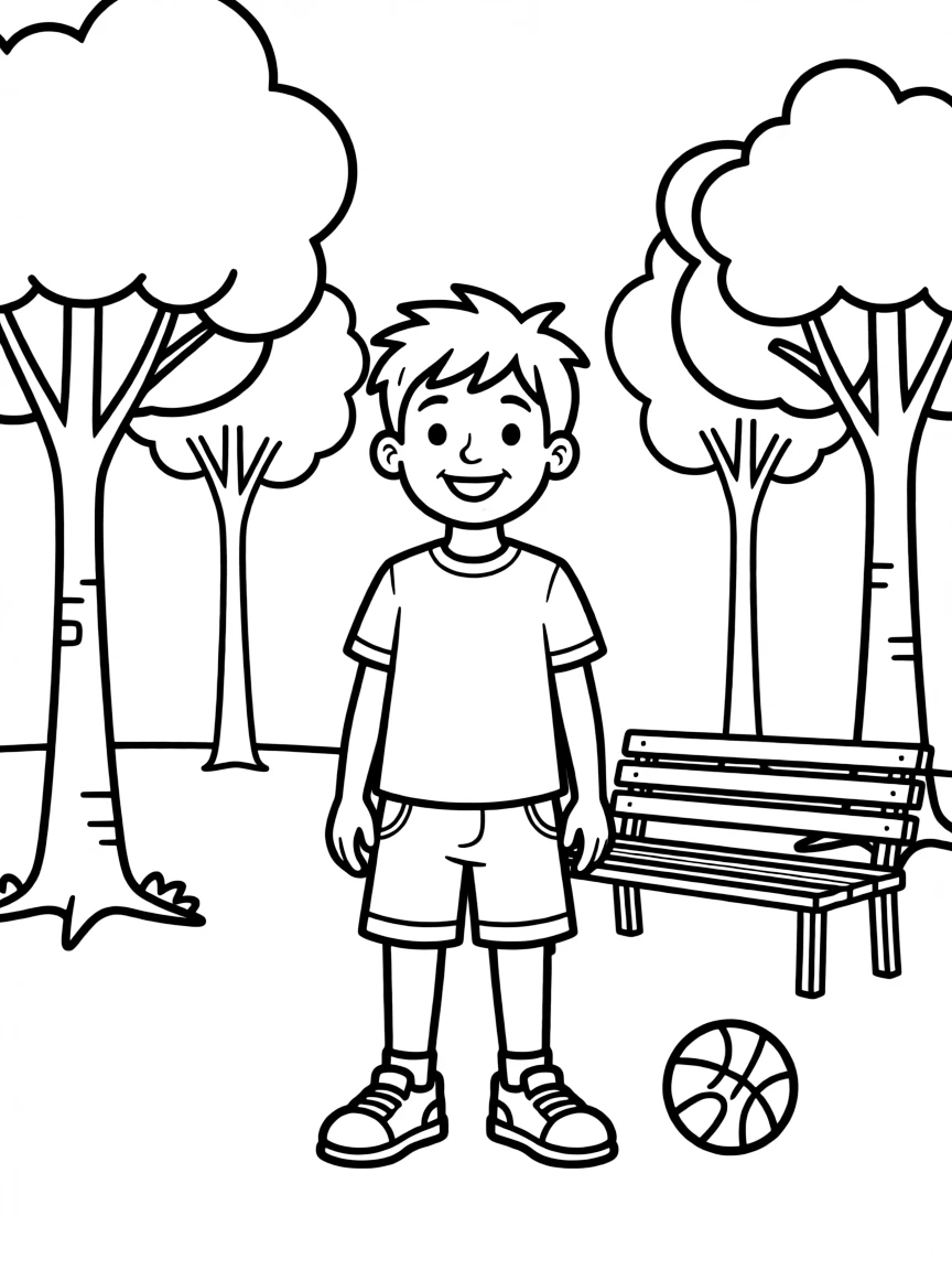 A boy with short hair that is slightly spiky.