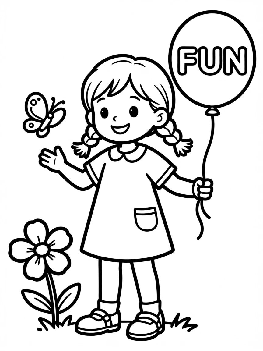 A girl with hair in a simple braided side pigtails.