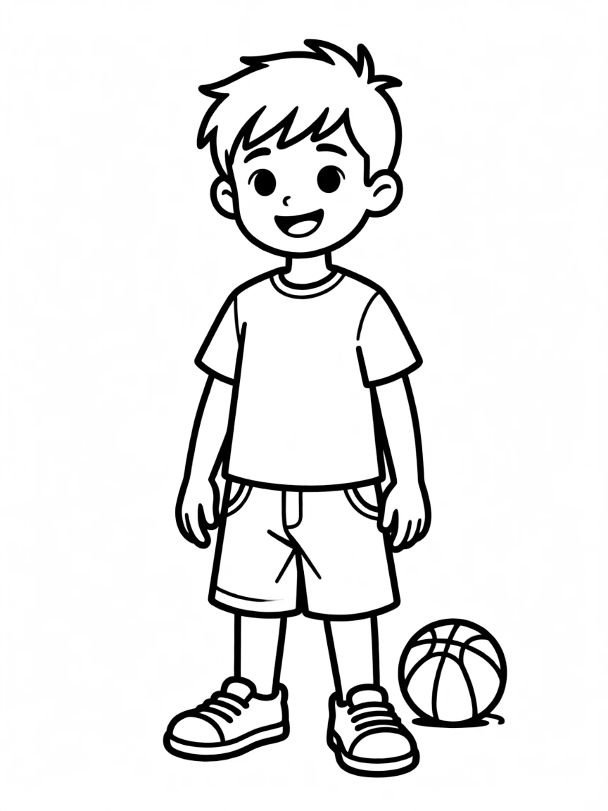 A boy with a simple short mohawk, soft.