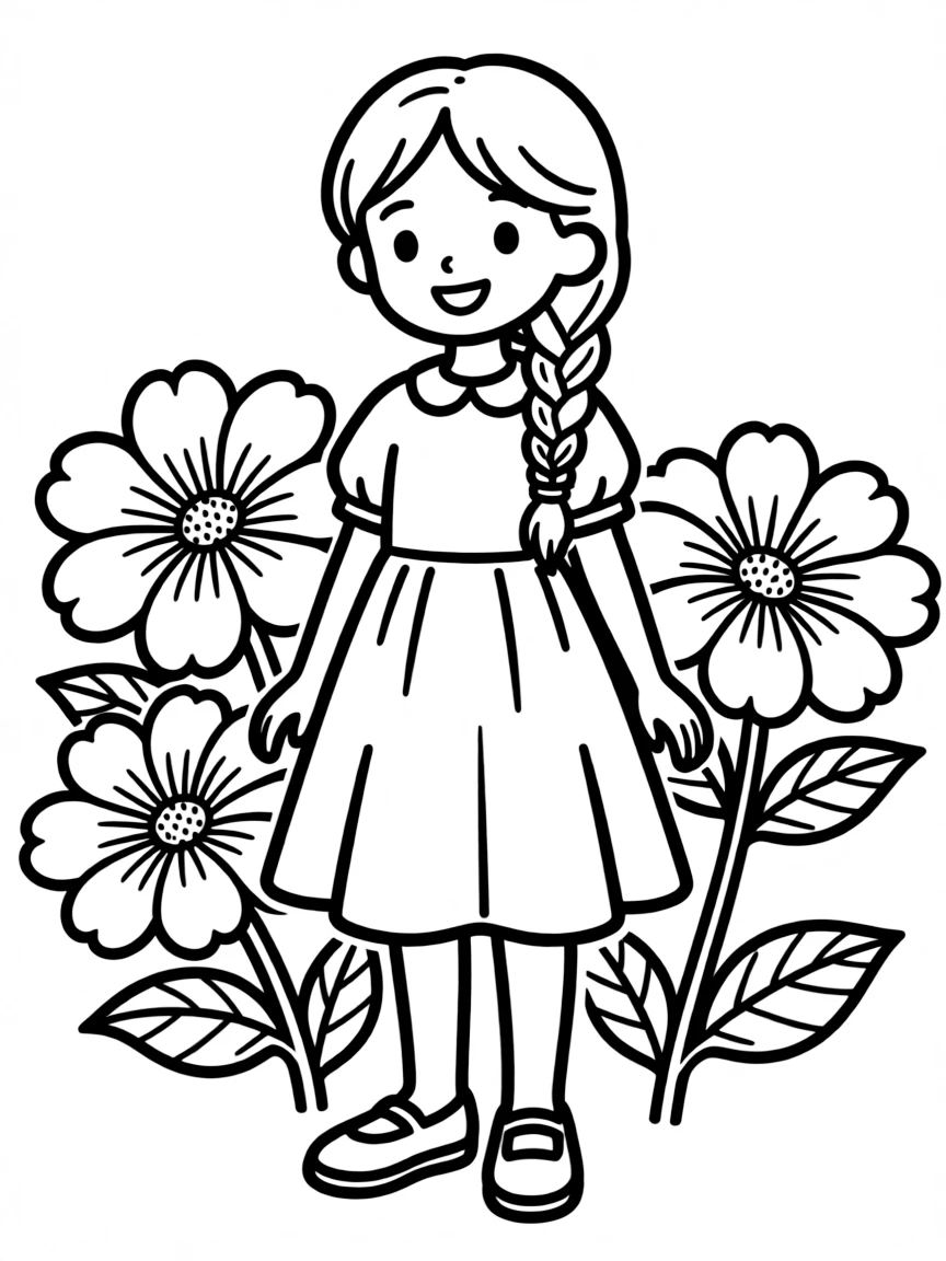 A girl with hair in a simple braided waterfall.