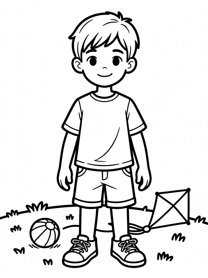 A boy with a short crew cut, neat and tidy.