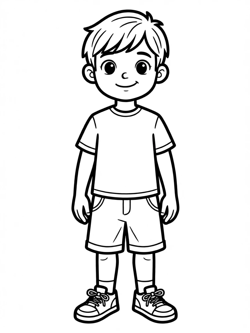 A boy with a simple side swept fringe.