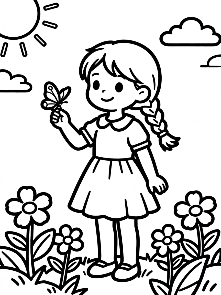 A girl with hair in a simple braided pull-through.