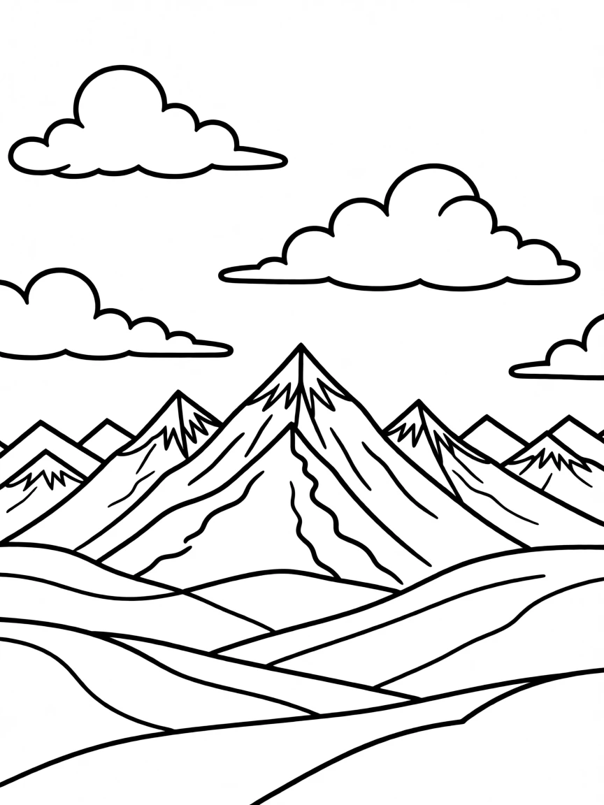 A panoramic view of the Himalayas from Tibet with fluffy clouds and distant peaks.