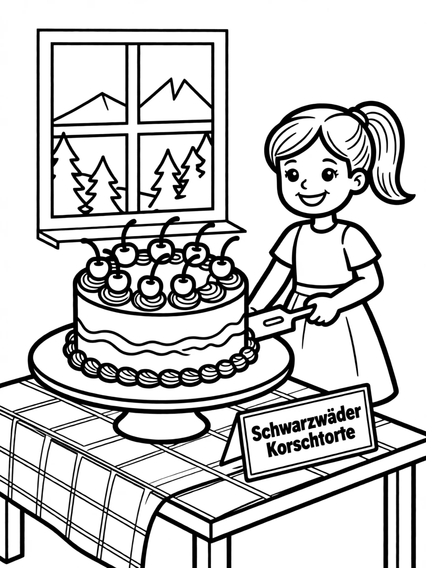 A delicious Black Forest cake being served in Germany.
