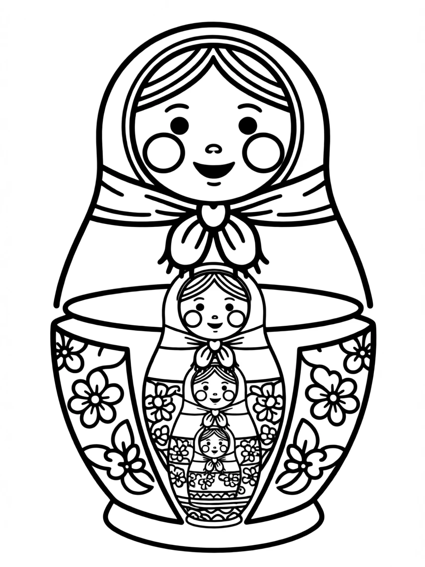 A traditional Russian nesting doll being opened to reveal smaller dolls.