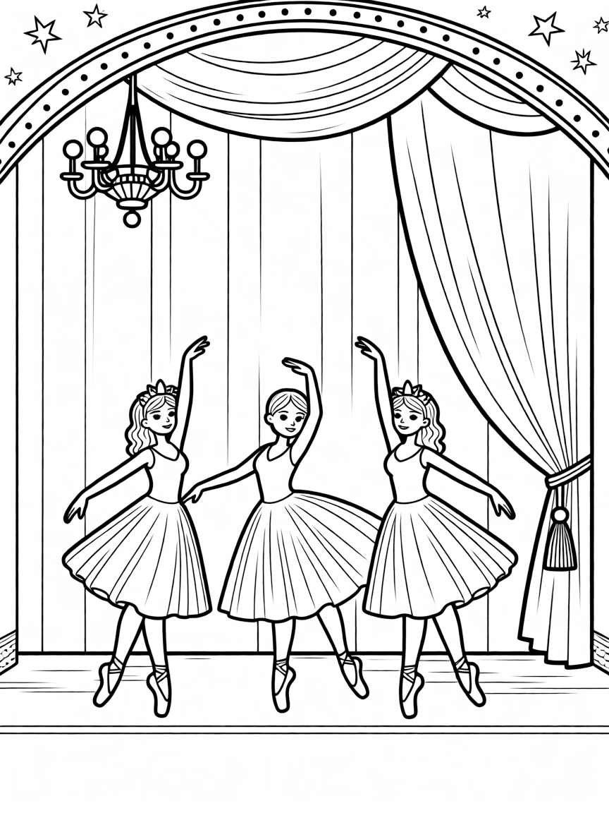 A grand ballet performance in Russia with graceful dancers.