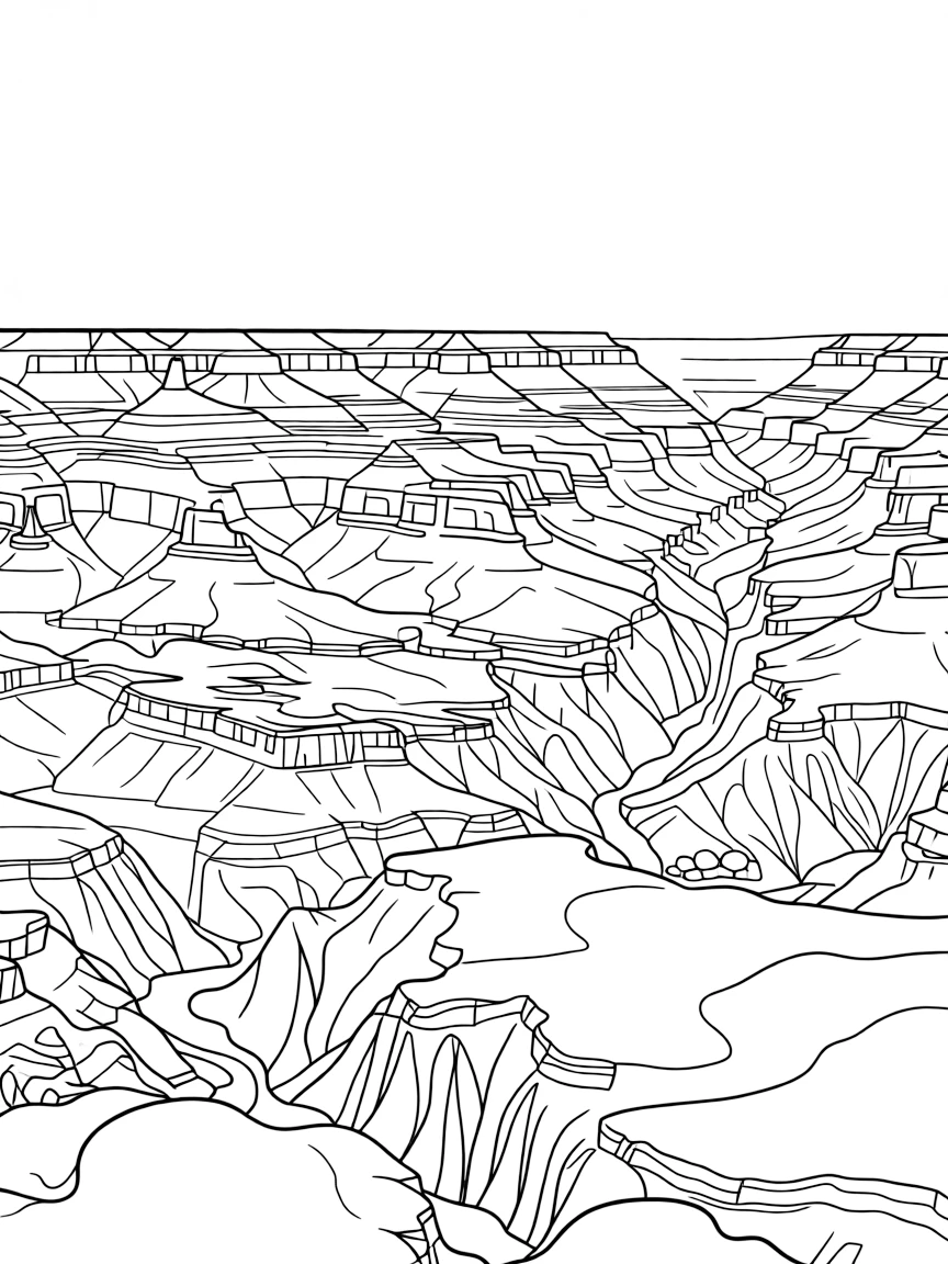 The Grand Canyon in Arizona, USA, with its vast layers of rock and a tiny river below.