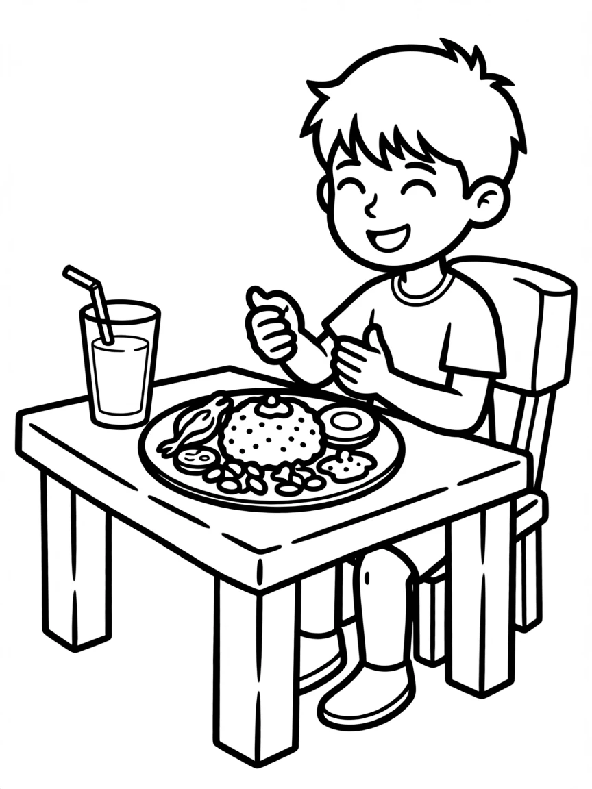 A delicious nasi lemak (Malaysian rice dish) being enjoyed.