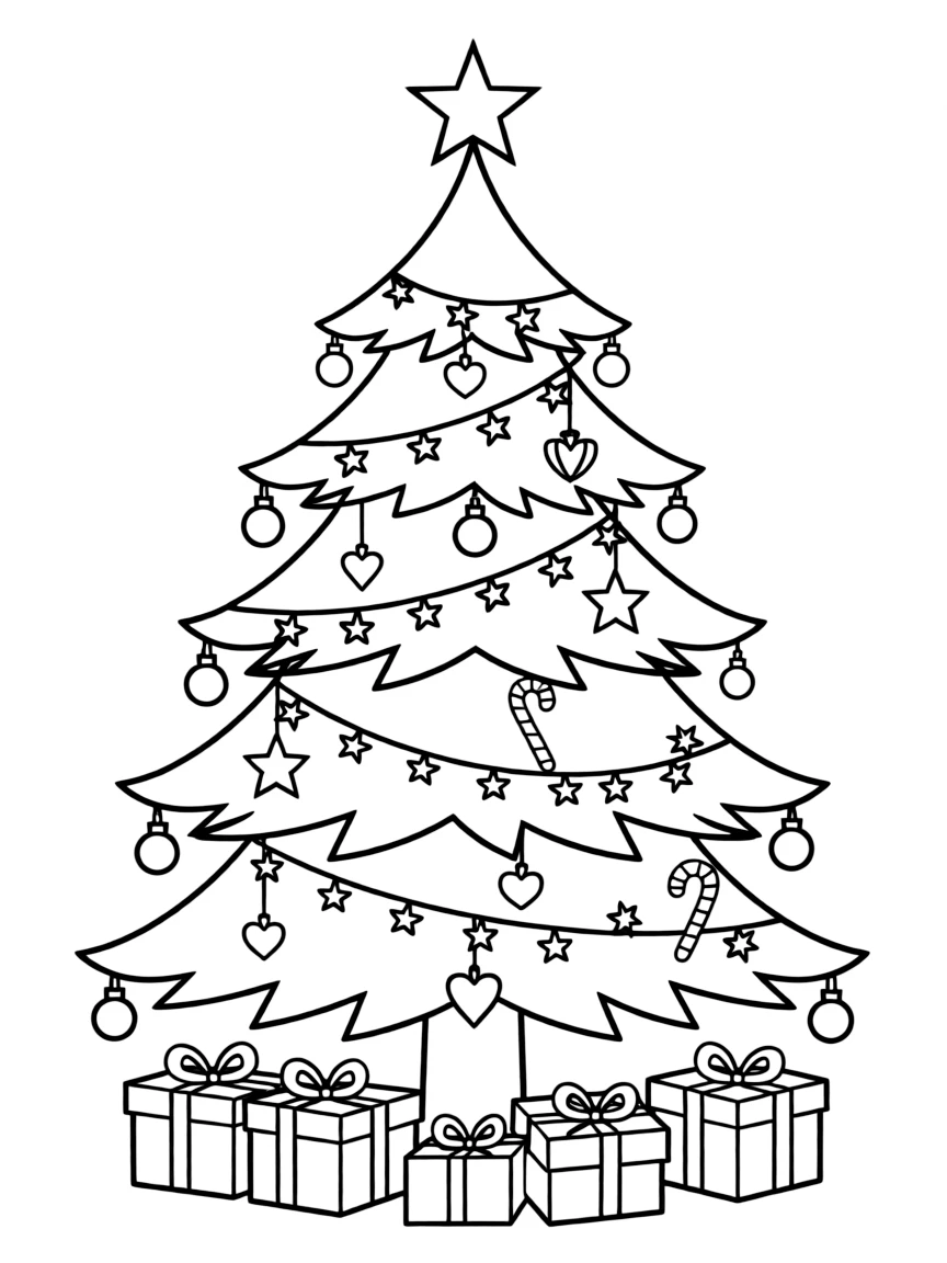 A festive German Christmas tree with twinkling lights.