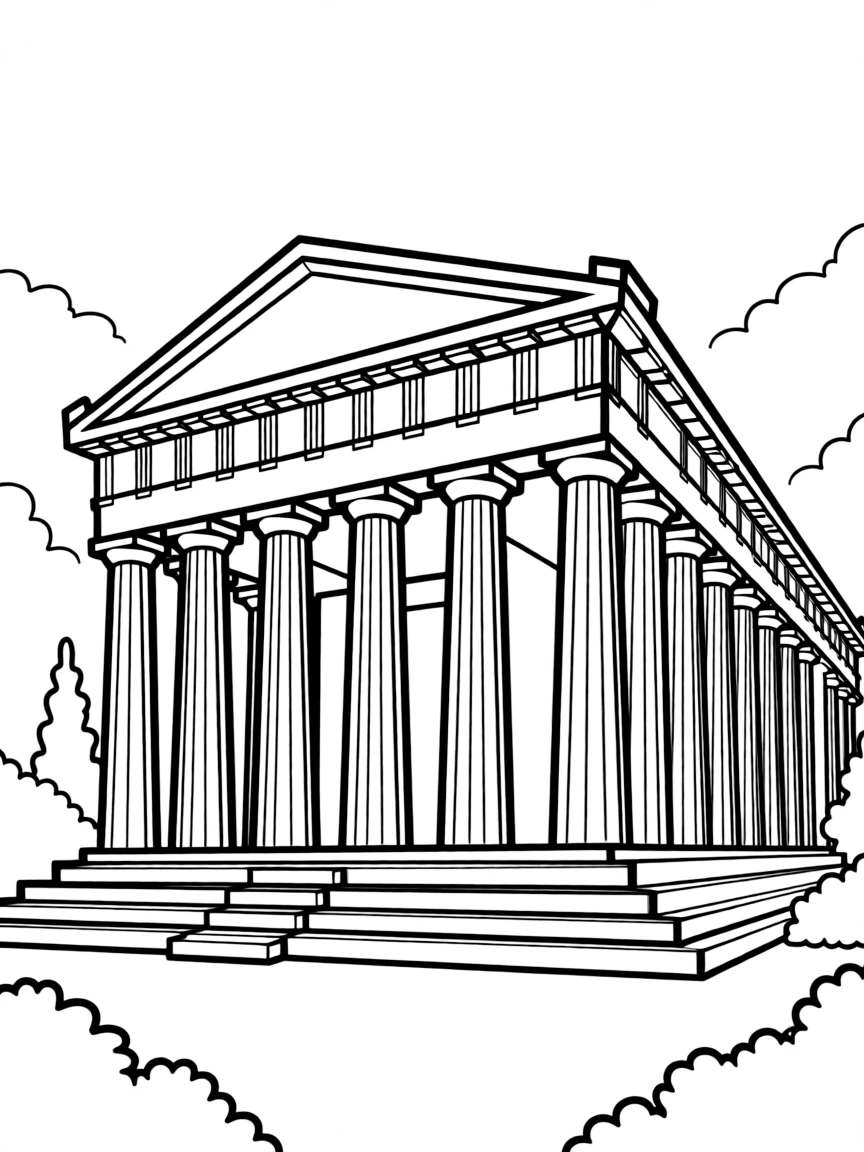 The Parthenon in Athens, Greece, with ancient columns.
