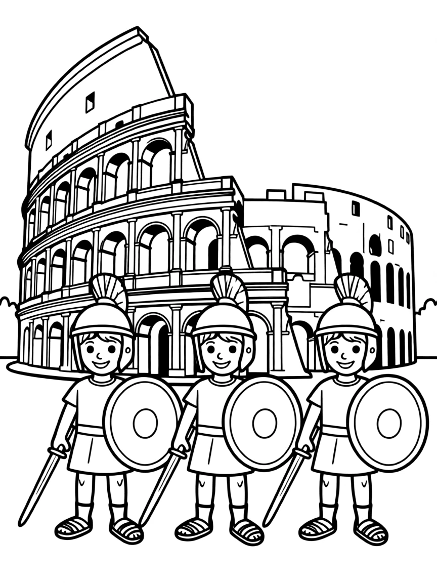 The Colosseum in Rome, Italy, with ancient Roman soldiers (friendly actors!).