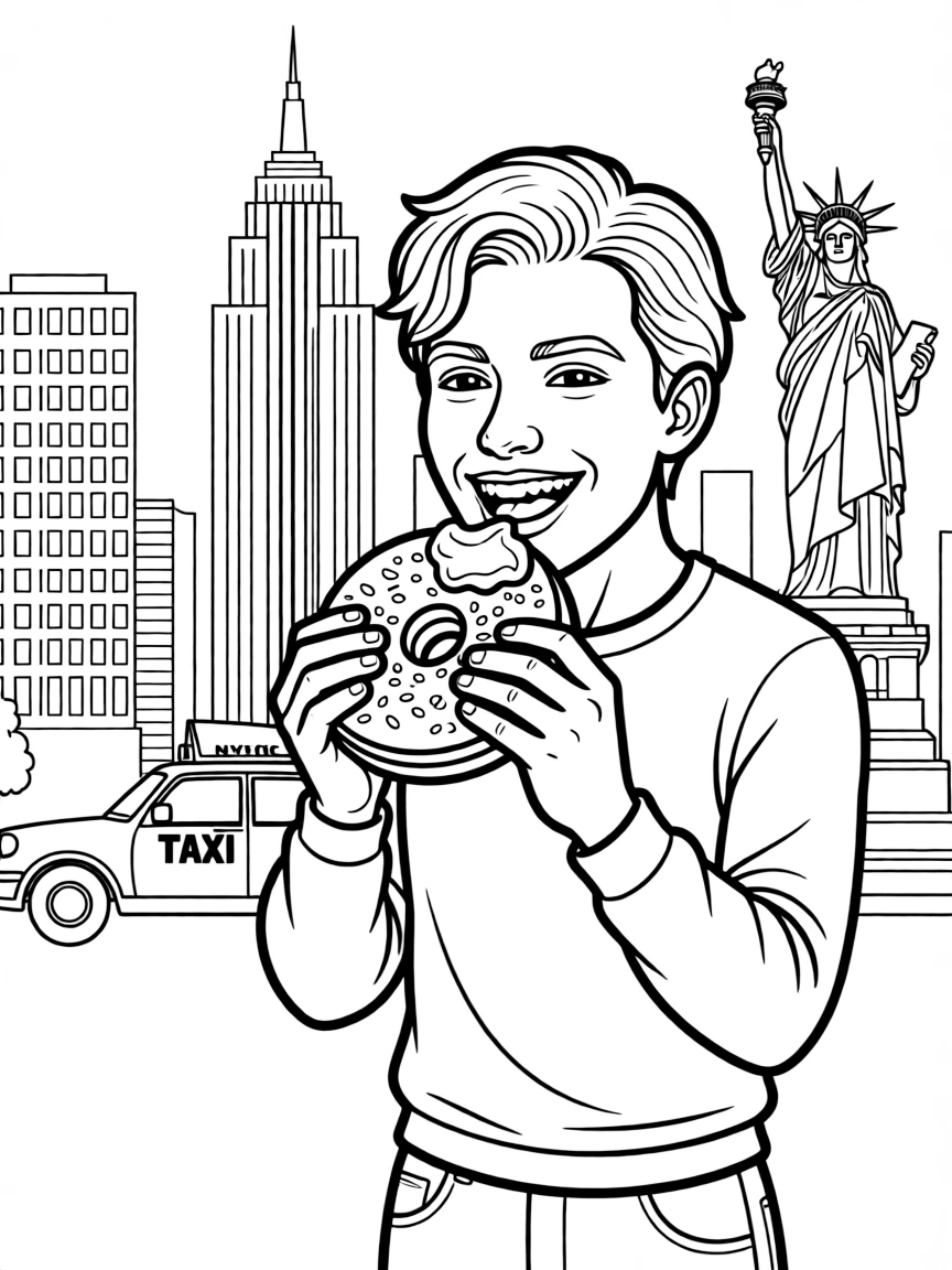 A delicious bagel with cream cheese being enjoyed in New York City.