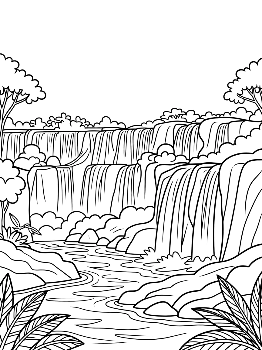 A beautiful waterfall in the Iguaçu Falls National Park in Brazil.