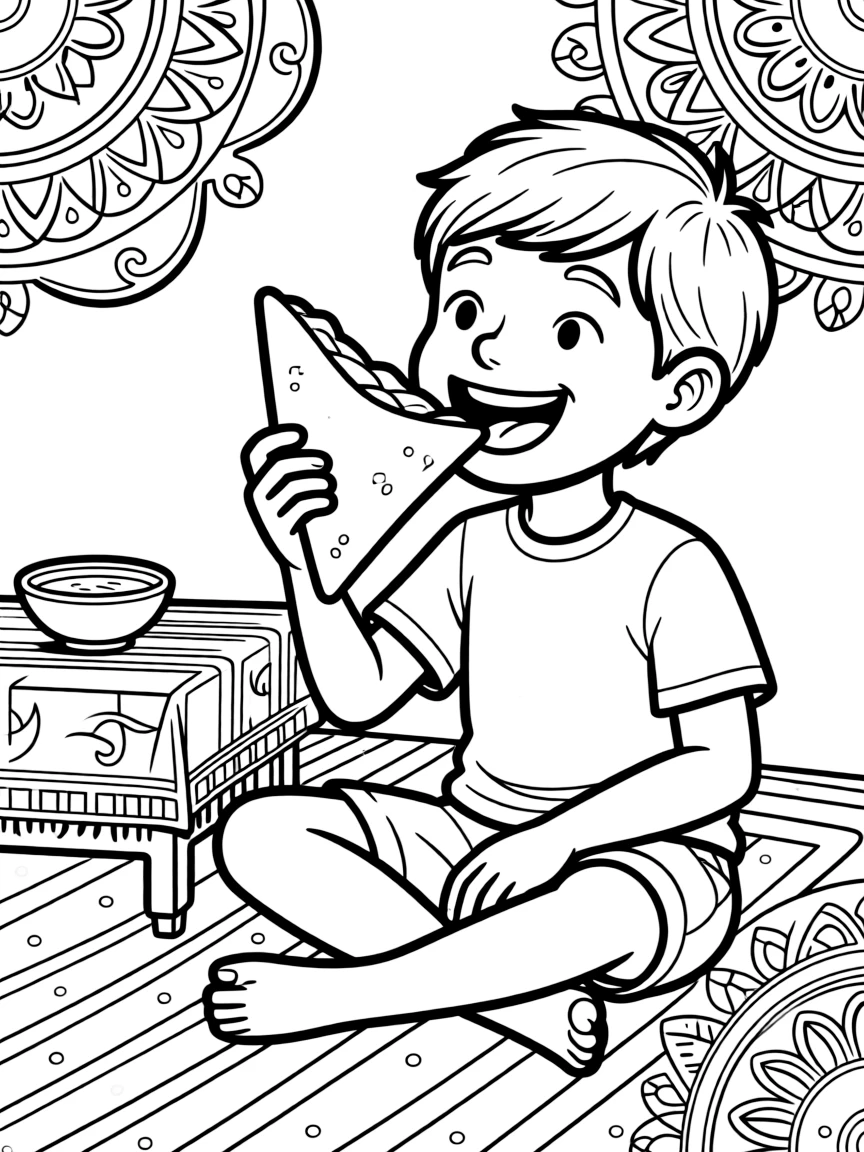 A delicious samosa being enjoyed in India.