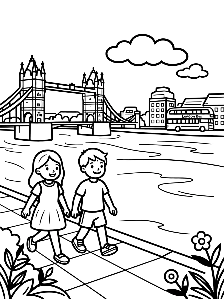 A peaceful stroll along the River Thames in London.