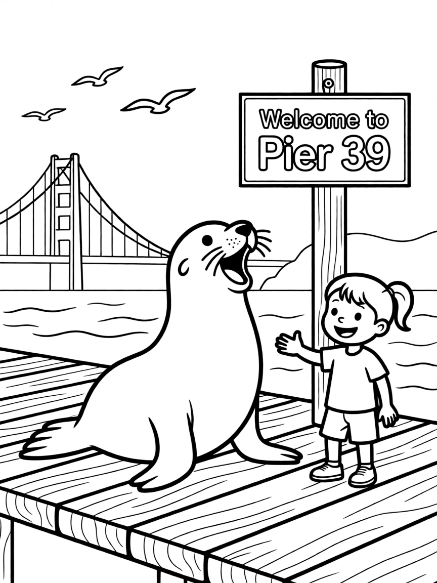A friendly sea lion barking at Pier 39, San Francisco.