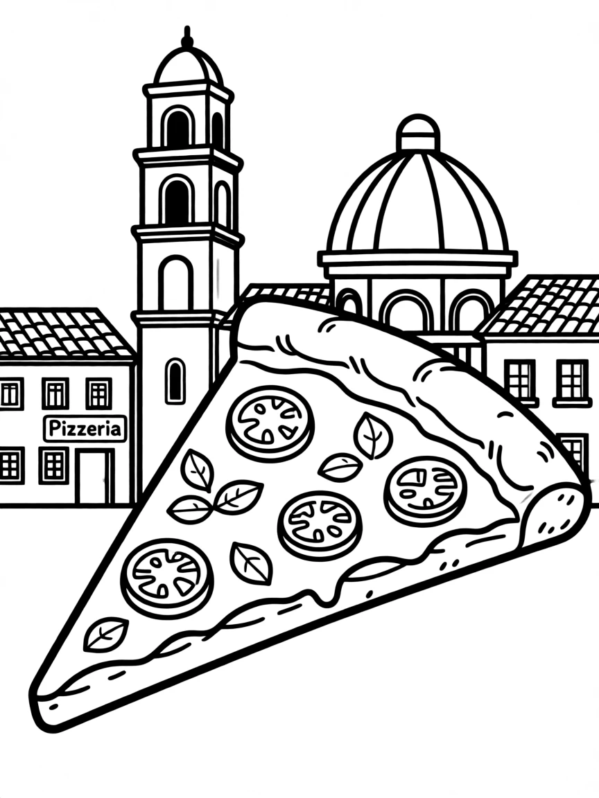 A delicious slice of Margherita pizza in Italy.