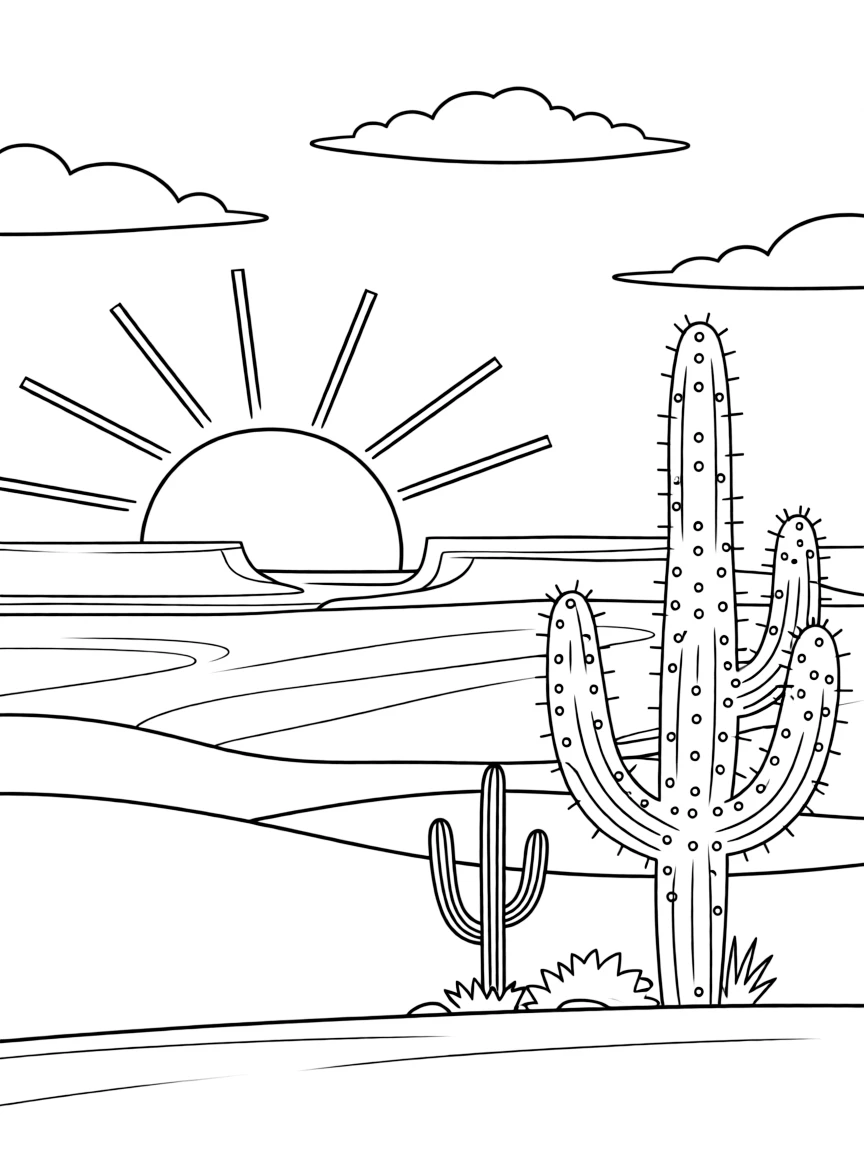 A peaceful sunset over the desert in the American Southwest.