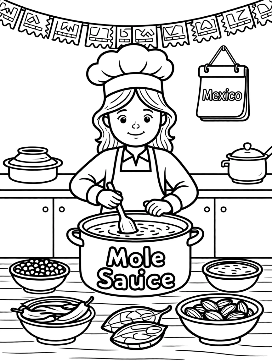 A delicious mole sauce being prepared in Mexico.