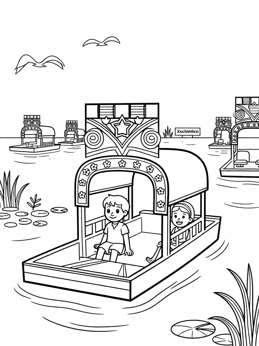 A peaceful boat ride through the canals of Xochimilco in Mexico.