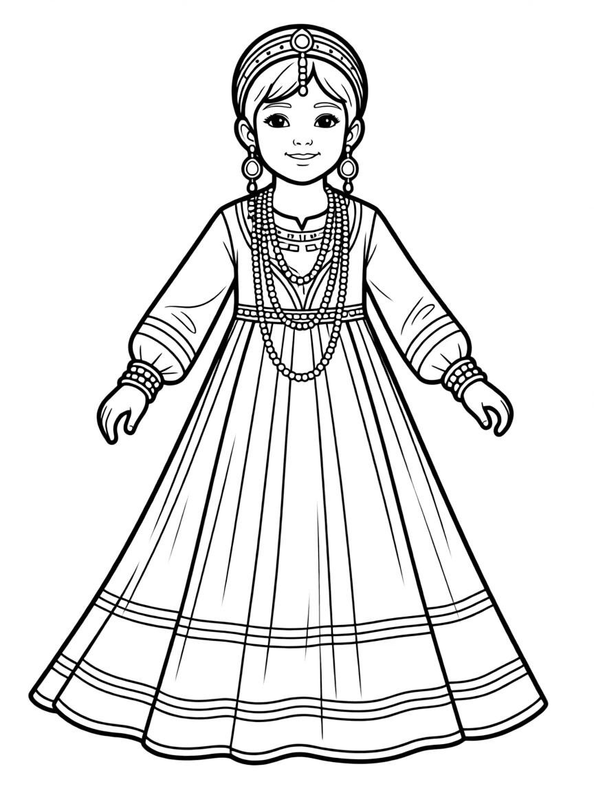 A Yemeni child in a traditional bridal dress with multiple layers of jewelry.