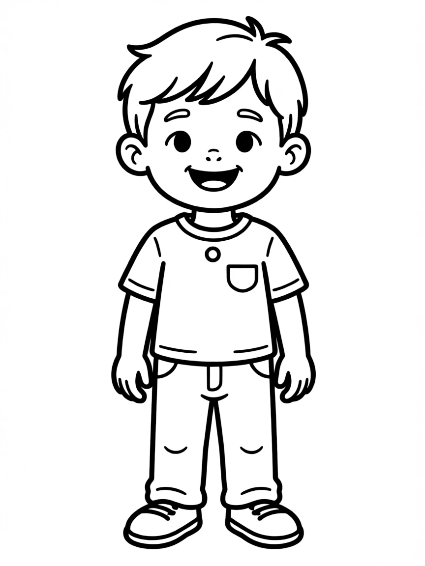 A German child, with a simple button on their shirt.