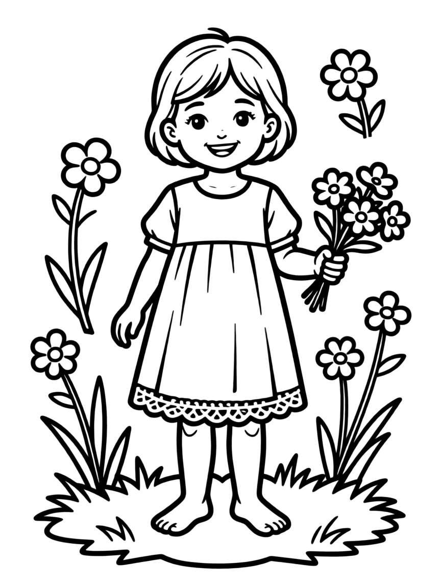 An Italian child, with a simple lace trim on their dress.