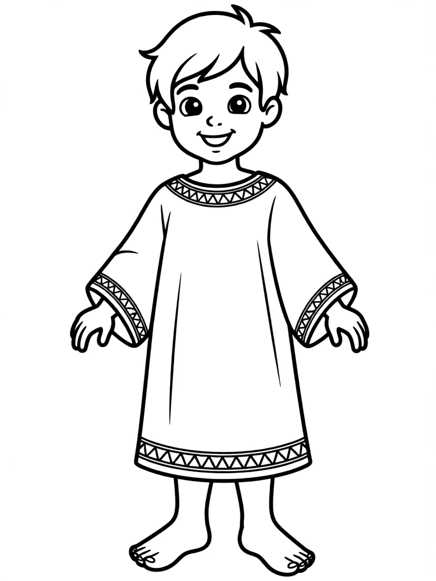 A Greek child, with a simple border pattern on their tunic.