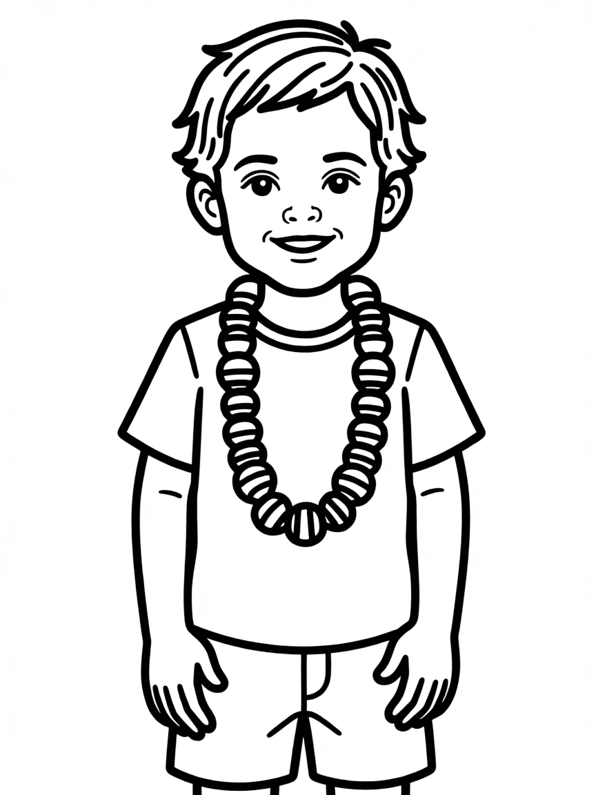 A South African child, with a simple striped bead pattern.