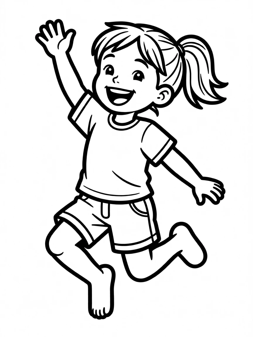 A Brazilian child, in a simple colorful outfit, looking energetic.