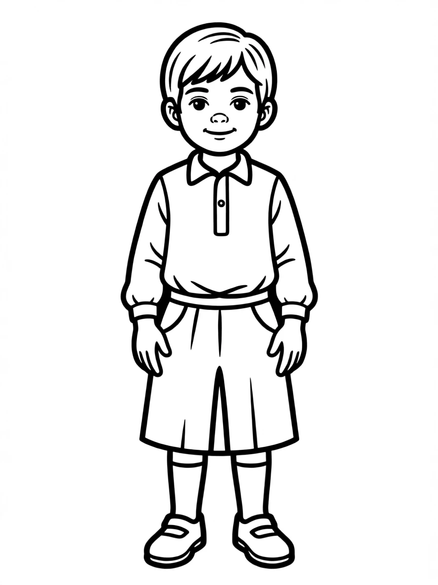 A German child, in plain traditional clothes, looking wholesome.