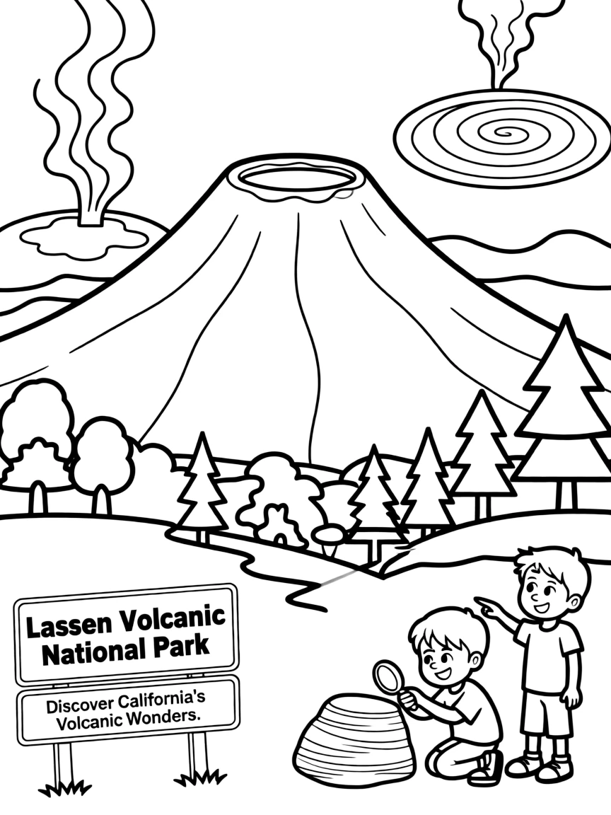 Lassen Volcanic National Park with California volcanic activity, Cascade Range geology, hydrothermal features, and Northern California ecosystems