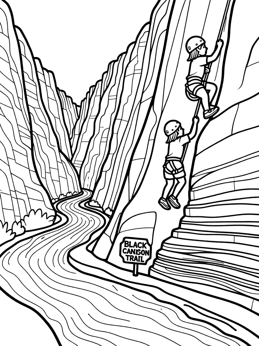 Black Canyon of the Gunnison with Colorado dark canyon walls, Gunnison River rapids, rock climbing challenges, and Rocky Mountain geology