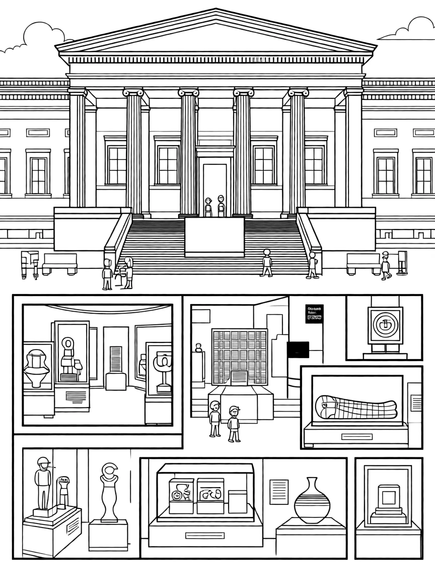 The British Museum with London world artifact collections, Rosetta Stone displays, Egyptian mummy galleries, and global cultural heritage